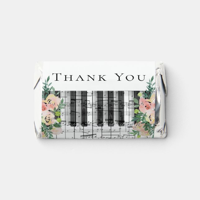 floral piano music thank you  hershey's miniatures (Front)