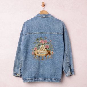 Floral Piano Women's Denim Jacket