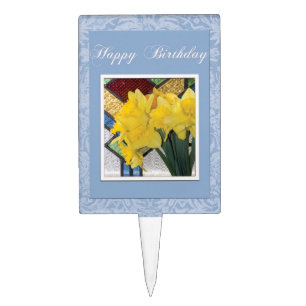 Floral Pick Happy Birthday with daffodils