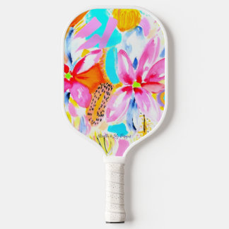 Floral pickleball paddle