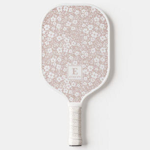 Floral Pickleball Paddle Monogram