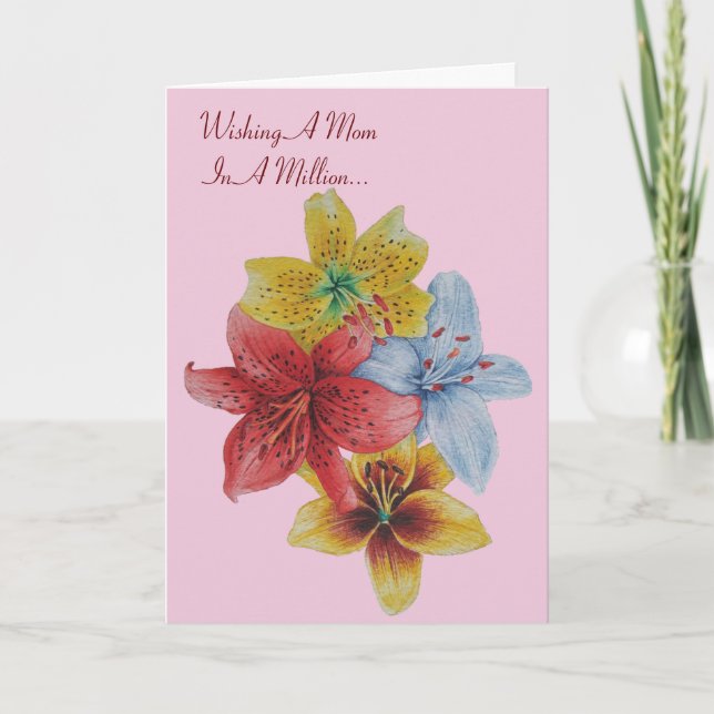 floral picture pretty flowers with mom verse card (Front)