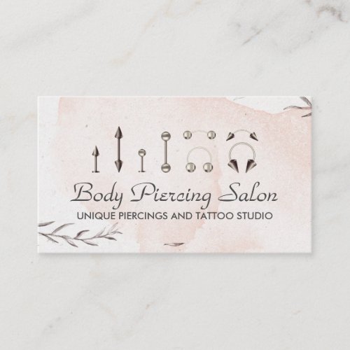Floral Piercing Specialist Business Card