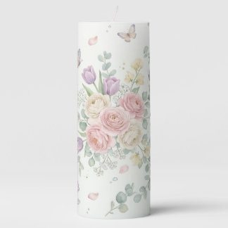 floral pillar candle