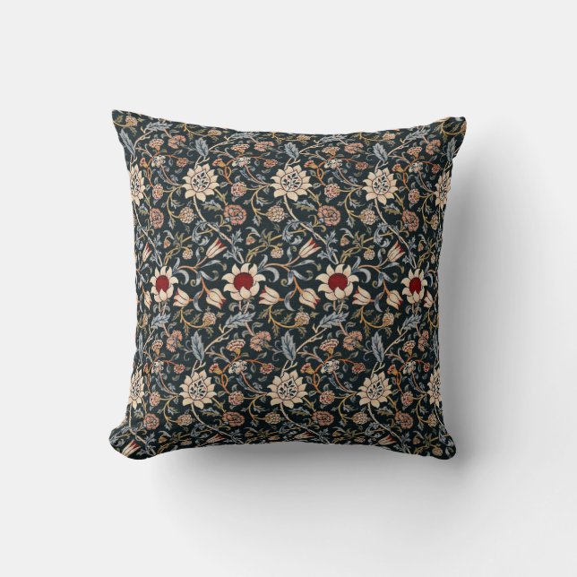 Floral Pillow, Arts and Crafts Throw Pillow (Front)