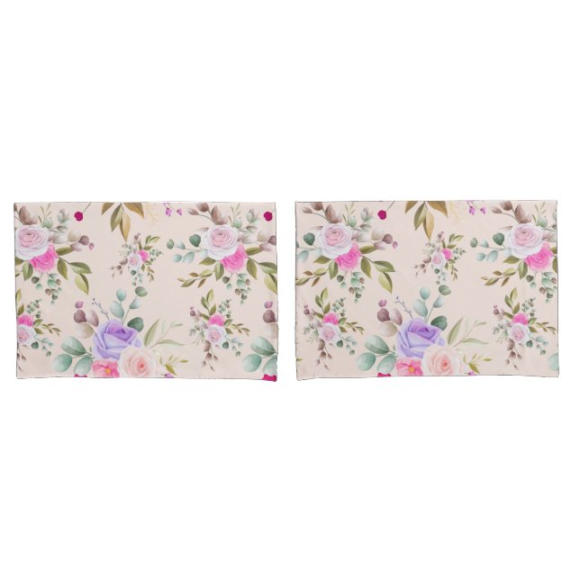 Floral Pillow Case (Front-Set)