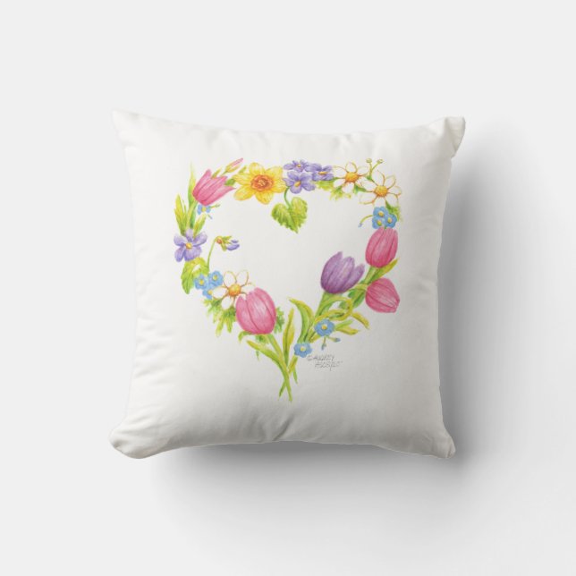 Floral Pillow Heart Wreath (Front)