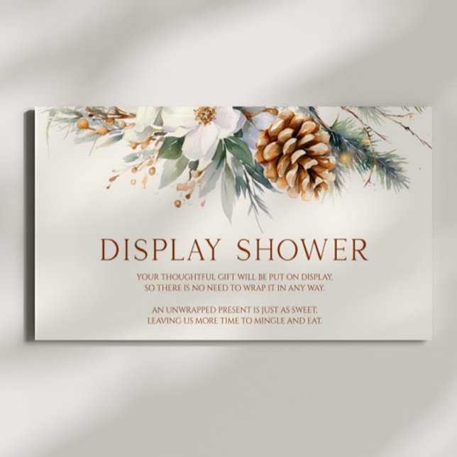 Floral Pine Tree Bridal Shower Display Shower Enclosure Card (Creator Uploaded)