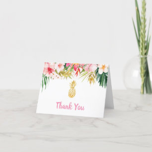 Floral Pineapple Baby Shower Thank You Card