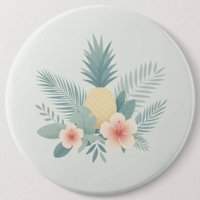 Floral Pineapple & Hawaiian Button (Front)