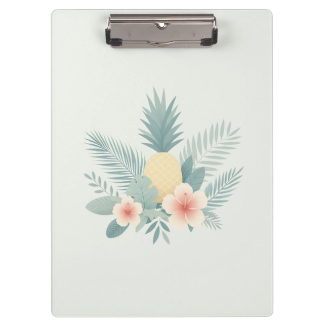 Floral Pineapple & Hawaiian Clipboard (Front)