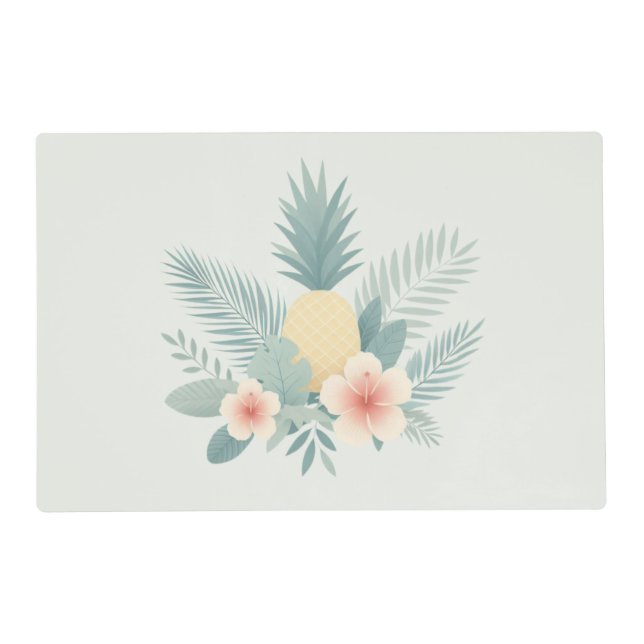 Floral Pineapple & Hawaiian Placemat (Front)