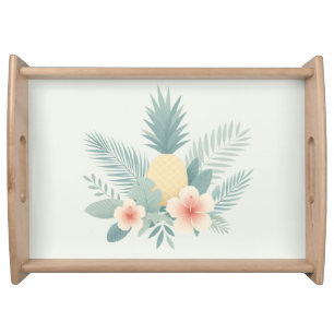 Floral Pineapple & Hawaiian Serving Tray