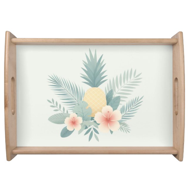 Floral Pineapple & Hawaiian Serving Tray (Front)
