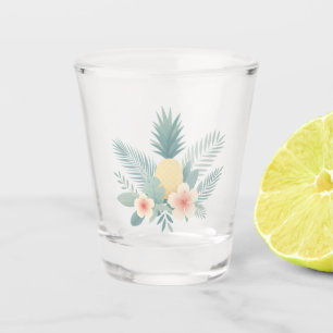 Floral Pineapple & Hawaiian Shot Glass