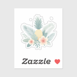 Floral Pineapple & Hawaiian Sticker