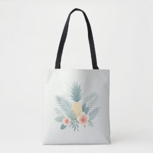 Floral Pineapple & Hawaiian Tote Bag