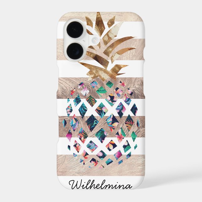 Floral Pineapple Monogram Iphone Case (Back)