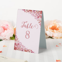 Floral Pink 21st Birthday Table Tent