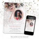 Floral Pink 70th Birthday Elegant Custom Photo Invitation<br><div class="desc">Floral Pink 70th Birthday Elegant Custom Photo Invitation. A beautiful and elegant floral design birthday invitation, that features lovely and lush soft pink flowers. This design lets you add a photo of the birthday person and all details is fully customizable. Need help with this template? Contact the designer/creator by clicking...</div>