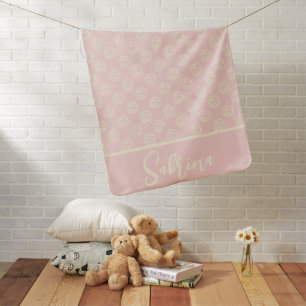 Floral Pink and Cream Baby Nursery Girls Blanket