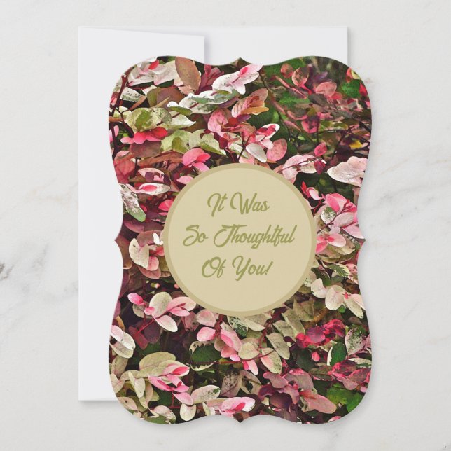 FLORAL/PINK AND GREEN COLORS THANK YOU INVITATION (Front)