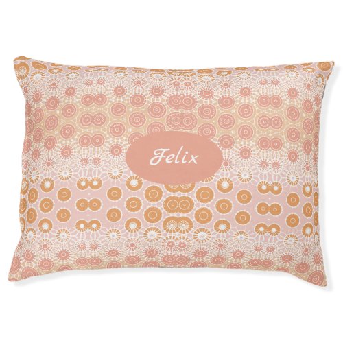 Floral Pink and Peach Petal Charm Pet Bed