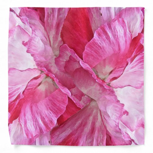 Floral Pink and Red Poppy Flower Pattern Bandana