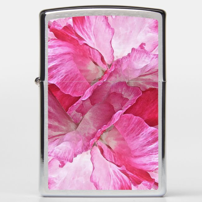 Floral Pink and Red Poppy Flower Pattern Lighter