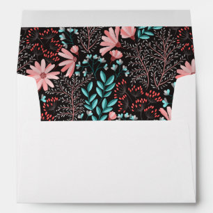 Floral Pink and Teal Envelope