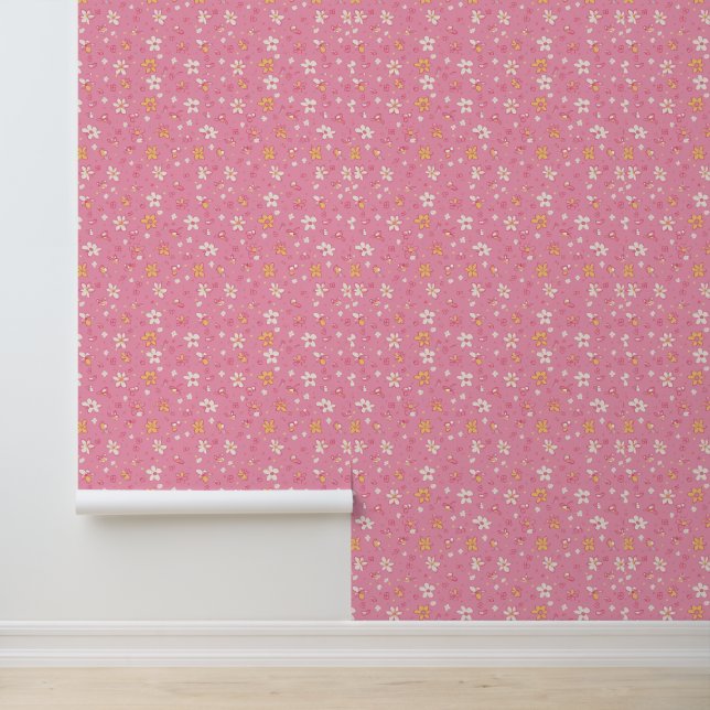 Floral Pink And white wallpaper (Application)