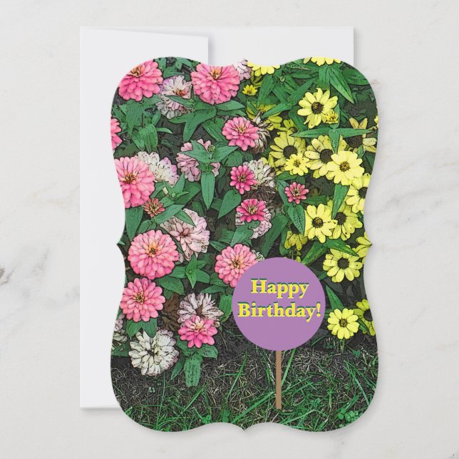 Floral, Pink And Yellow Flowers/Happy Birthday (Front)