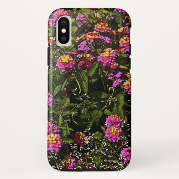 Floral/pink And Yellow Lantana Case Apple Iphone X by whatawonderfulworld at Zazzle