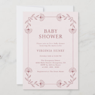 Floral Pink Baby Shower Invitation