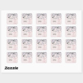 floral pink bird cage, love birds envelope seal (Sheet)