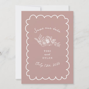 Floral Pink Botanical Save The Date