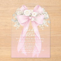 Floral Pink Bow Baby in Bloom Baby Shower