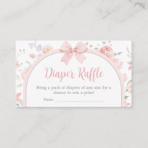 Floral Pink Bow Baby in Bloom Diaper Raffle