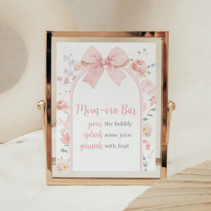 Floral Pink Bow Baby in Bloom Mom Osa Bar Poster