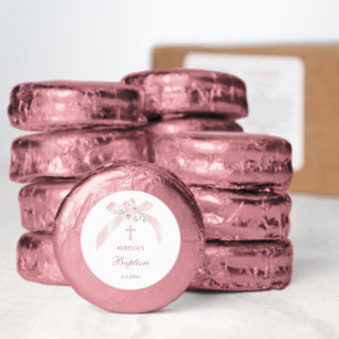 Floral Pink Bow Baptism Dipped Oreo Cookie Favors