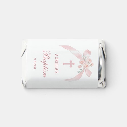 Floral Pink Bow Baptism Hershey's Miniatures