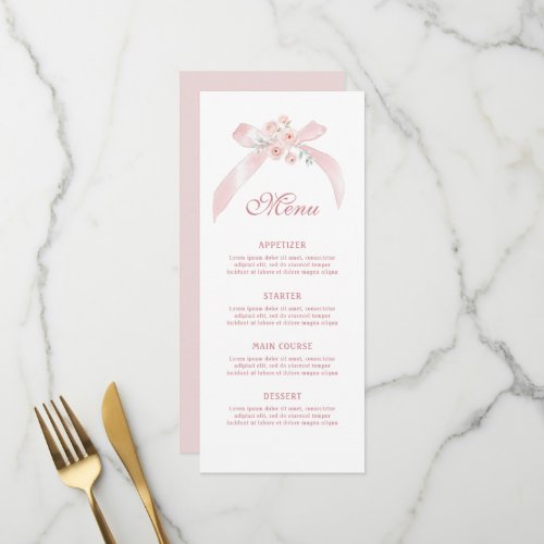 Floral Pink Bow Classic Menu