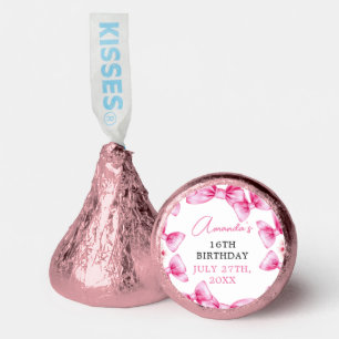 Floral Pink Bow Coquette Sweet 16 Birthday Hershey®'s Kisses®