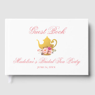 Floral Pink Bridal Shower Tea Party Guest Book