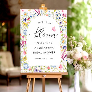 Floral Pink Bridal Shower Welcome Sign