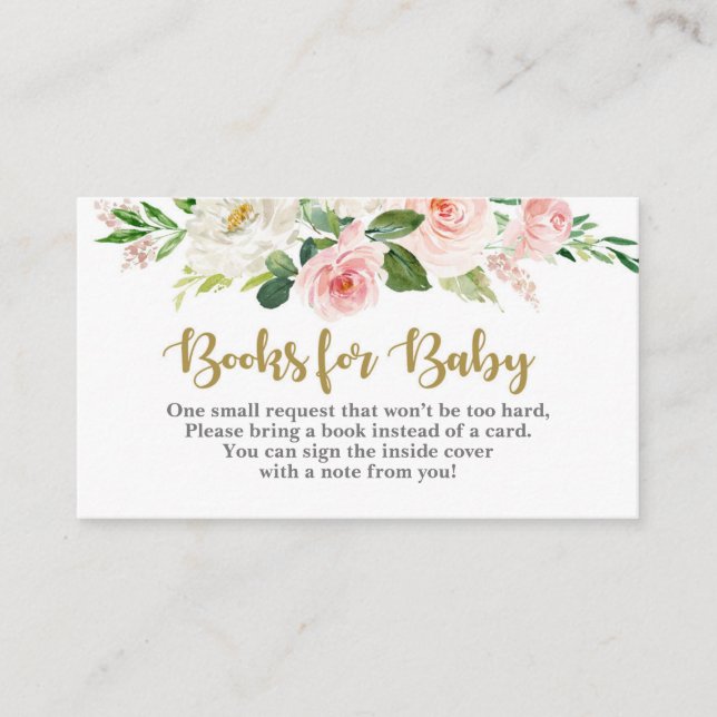 Floral pink bring a book card (Front)