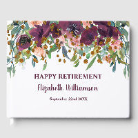 Floral Pink , Burgundy  And Glitter Retirement