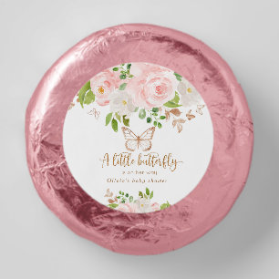 Floral pink butterfly baby shower dipped oreo cookie favors
