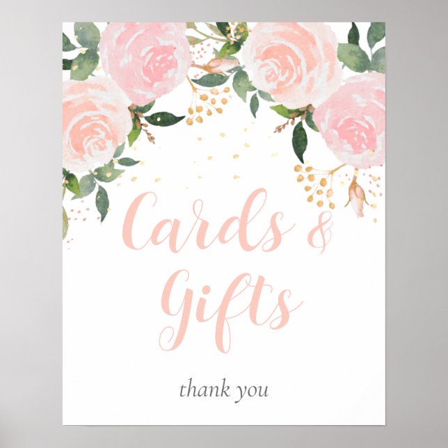 Floral Pink Cards and Gifts Poster (Front)