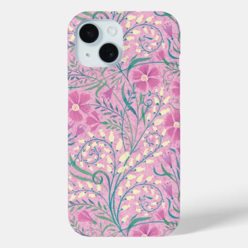 Floral pink  iPhone 15 case